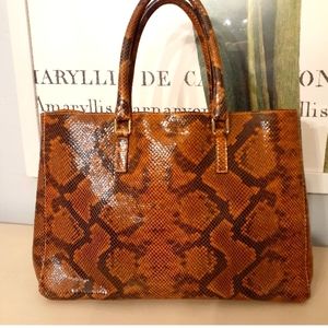 Alberta di canio python leather tote.